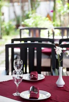 Restaurant table 스톡 사진