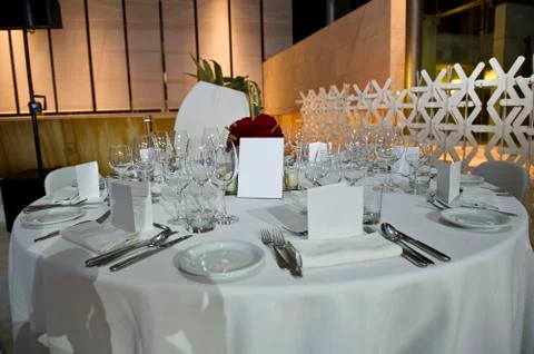 Restaurant table Stock Photos