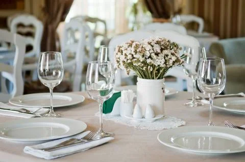 Restaurant table Stock Photos