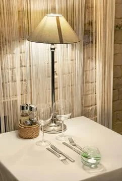 Restaurant table Stock Photos