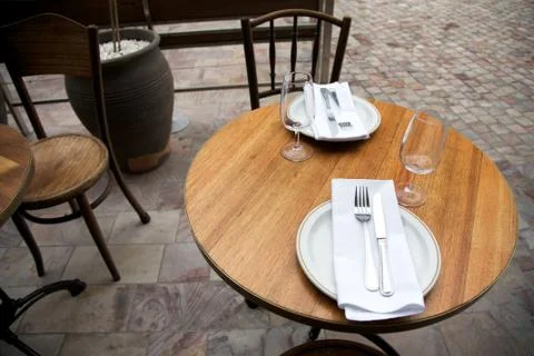 Restaurant table Stock Photos