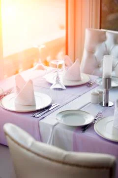 Restaurant table Stock Photos