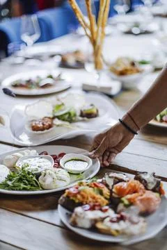 Restaurant table set. Stock Photos