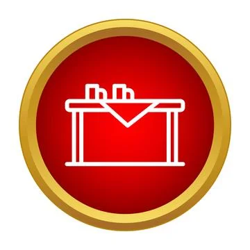 Restaurant table setting flat line icon button Ilustración de archivo
