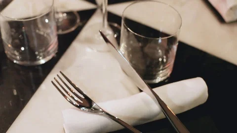 Restaurant table setting Stock Footage 101104313
