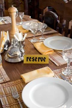 Restaurant table setting Stock Photos