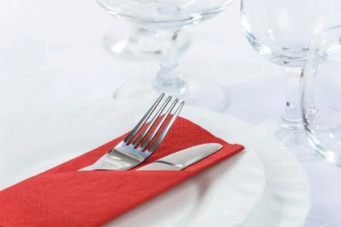 Restaurant table setting Stock Photos