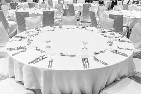 Restaurant Table Setting Stock-Fotos
