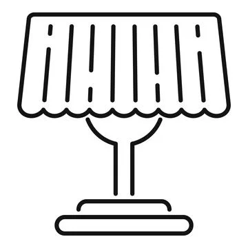 Restaurant table with tablecloth line art icon Illustrazione stock