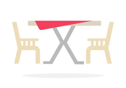 Restaurant table with two chairs vector flat isolated Stock Illustration