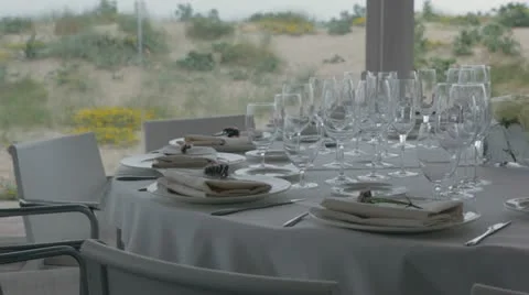 Restaurant table for Wedding Stock Footage 11069884