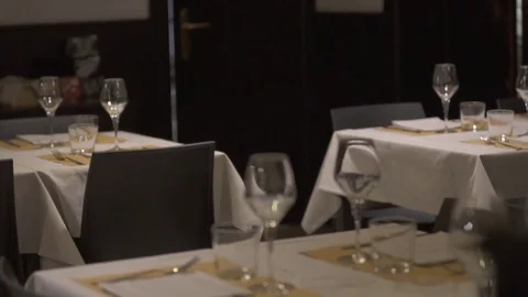 Restaurant tables Stock Footage 82254850