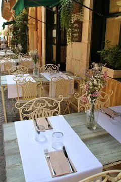 Restaurant tables Stock Photos