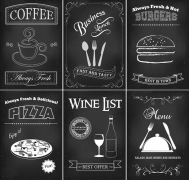 Restaurant template set Stock Illustration