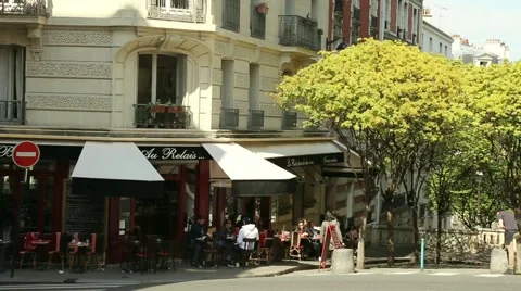 Restaurant terrace in summer time Stock Footage 64026428