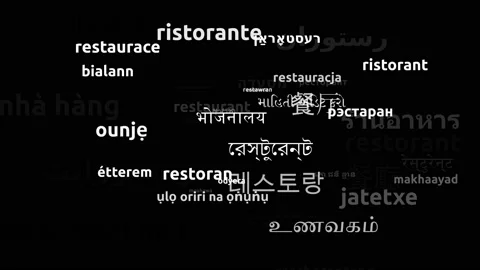 Restaurant Translated in 46 Worldwide Languages Endless Looping 3d Zooming Wo Video stock 145204026