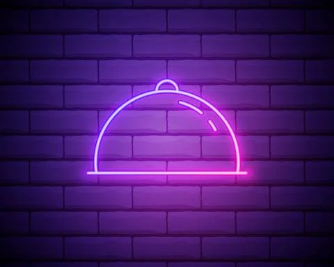 Restaurant tray neon icon. Elements of web set. Simple icon for websites, web Illustrazione stock