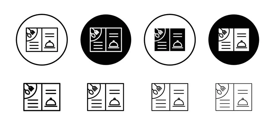 Restaurant vector icon set collection. Restaurant Outline flat Icon. Stock Illustration