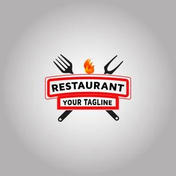 Restaurant vector logo design template Stock Illustration