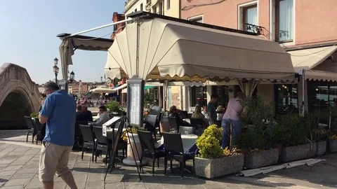 Restaurant in Venice Full HD Stock Footage 74526206