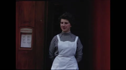 Restaurant waitress or Hostess 1957 Stock Footage 48075500