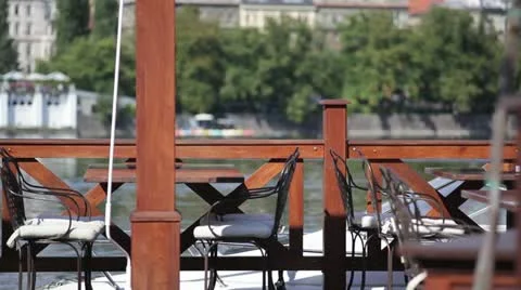 Restaurant on the water Stock Footage 11882252