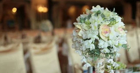 Restaurant. Wedding bouquet. Stock Footage 51448488
