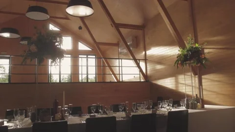 Restaurant Wedding hall 스톡 동영상 233365173