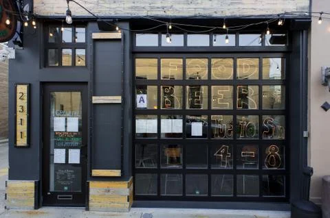 Restaurant window Stock Photos