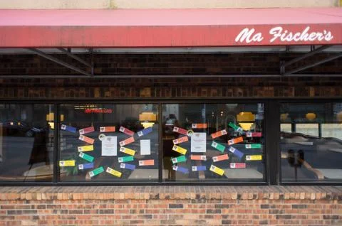 Restaurant window Stock Photos