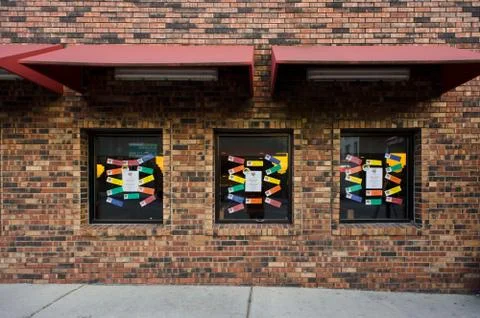 Restaurant window Stock Photos