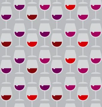 Restaurant wine bar seamless pattern with red wine glass. Seamless wineglass  Illustrazione stock