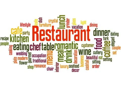 Restaurant, word cloud concept Stock Illustration