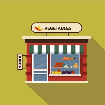 Restaurants and shops facade, storefront vector detailed flat Ilustración de archivo