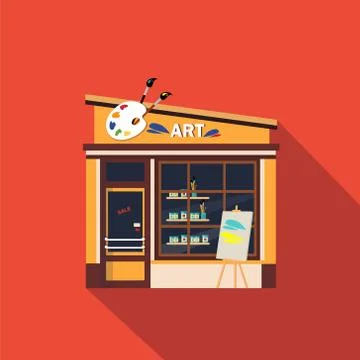Restaurants and shops facade, storefront vector detailed flat Ilustración de archivo