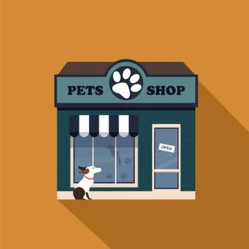 Restaurants and shops facade, storefront vector detailed flat Ilustración de archivo