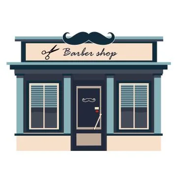 Restaurants and shops facade, storefront vector detailed flat Stock Illustration