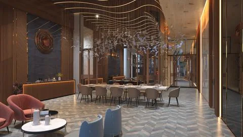 Restaurants Architectural Extravaganza Exploring the Iconic Design of Shopp.. Stock-Illustration