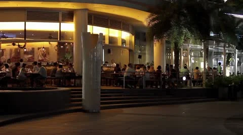 Restaurants at Promenade Stock-Footage 11369867
