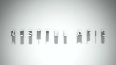 Restful apis 3D title animation white text on a white background Stock Footage 299369707