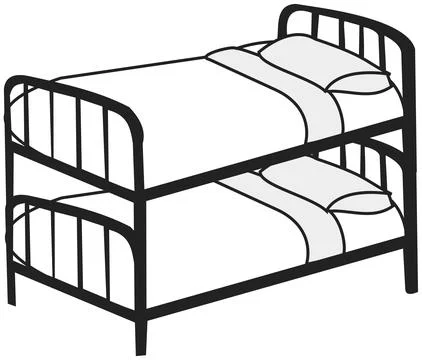 Restful Imagery - Iconic Bed Representation Stock Illustration