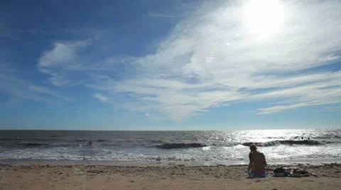 Resting on the beach Video stock 22956717