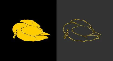 Resting bird silhouette vector logo design element with wildlife Stock Illustration
