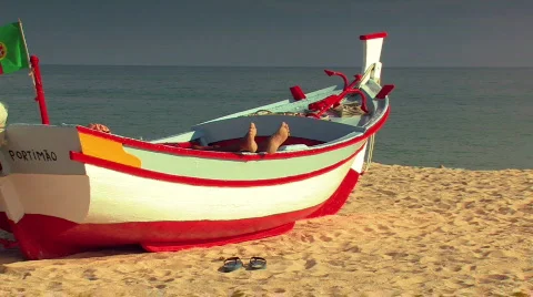 Resting in the boat Stock-Footage 137946