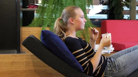 Resting in Campus Lounge Room Stock Footage 24813446