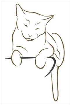 Resting cat Stock Illustration
