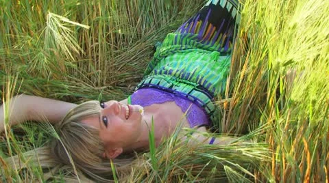 Resting in a field Stock Footage 21374749