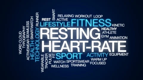 Resting heart-rate animated word cloud. Kinetic typography. Stock Footage 113929596