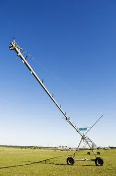 Resting irrigation pivot Stock Photos