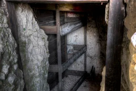 A resting place inside the trenches. Stock Photos